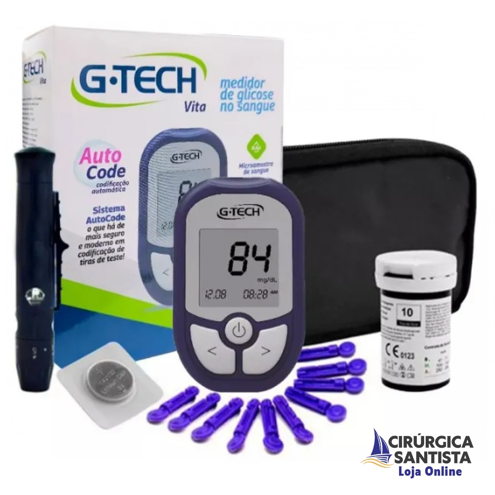 Medidor de Glicose G-Tech Vita (Kit c/10) 